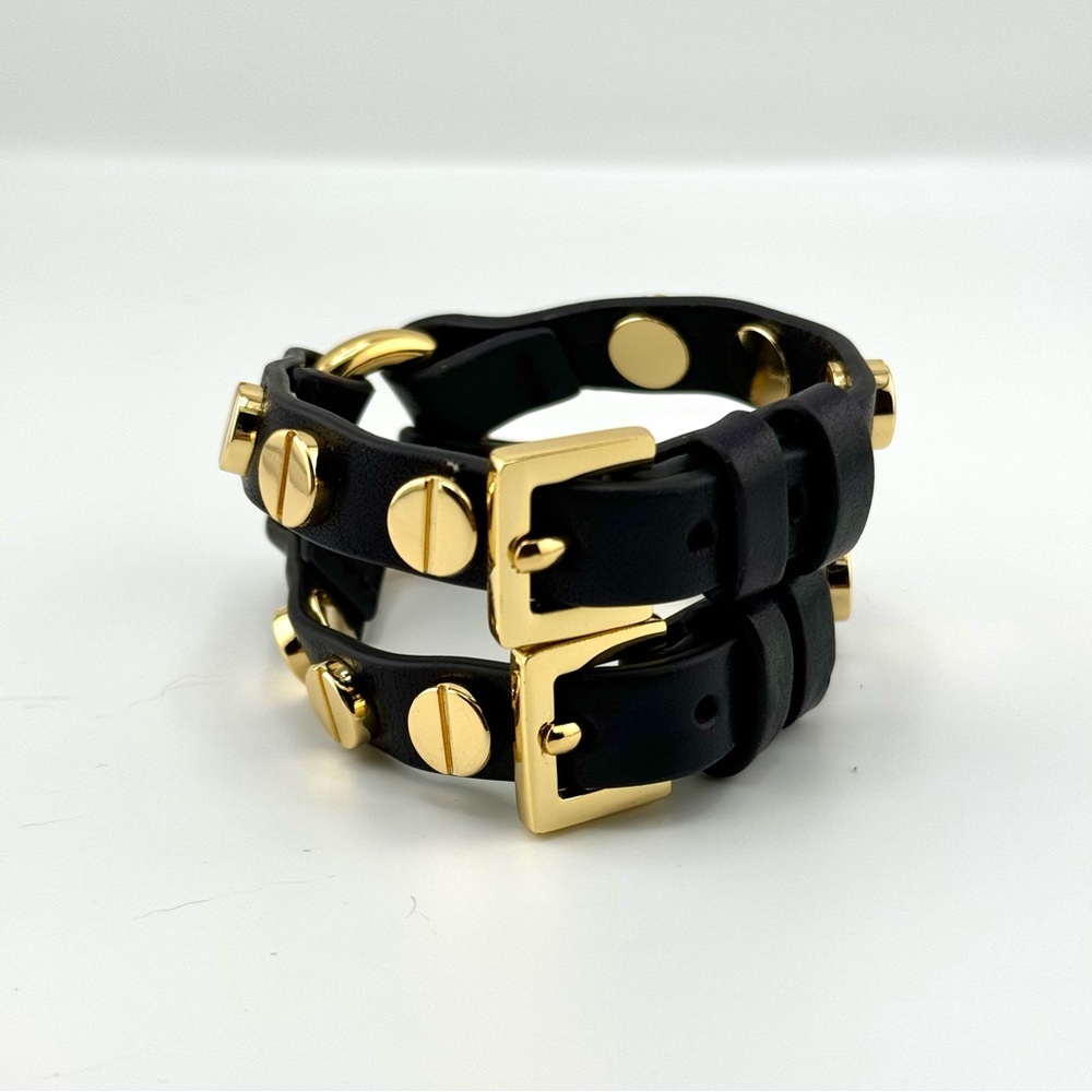 Italian leather double cuff